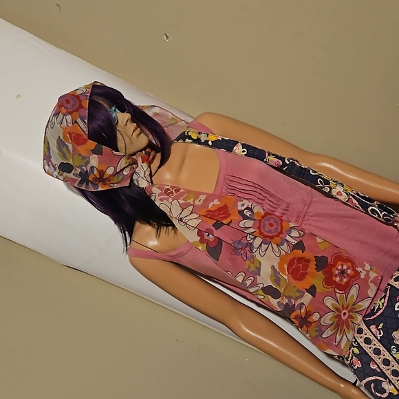 VINTAGE Simi-sheer Floral Retro Scarf/headBand - Picture 4 of 7
